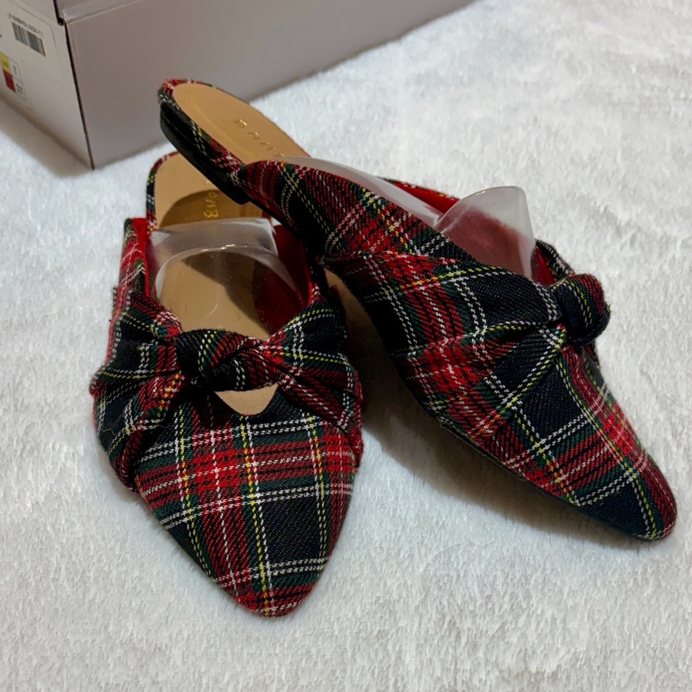 BAMBOO Christmas Tartan Mules